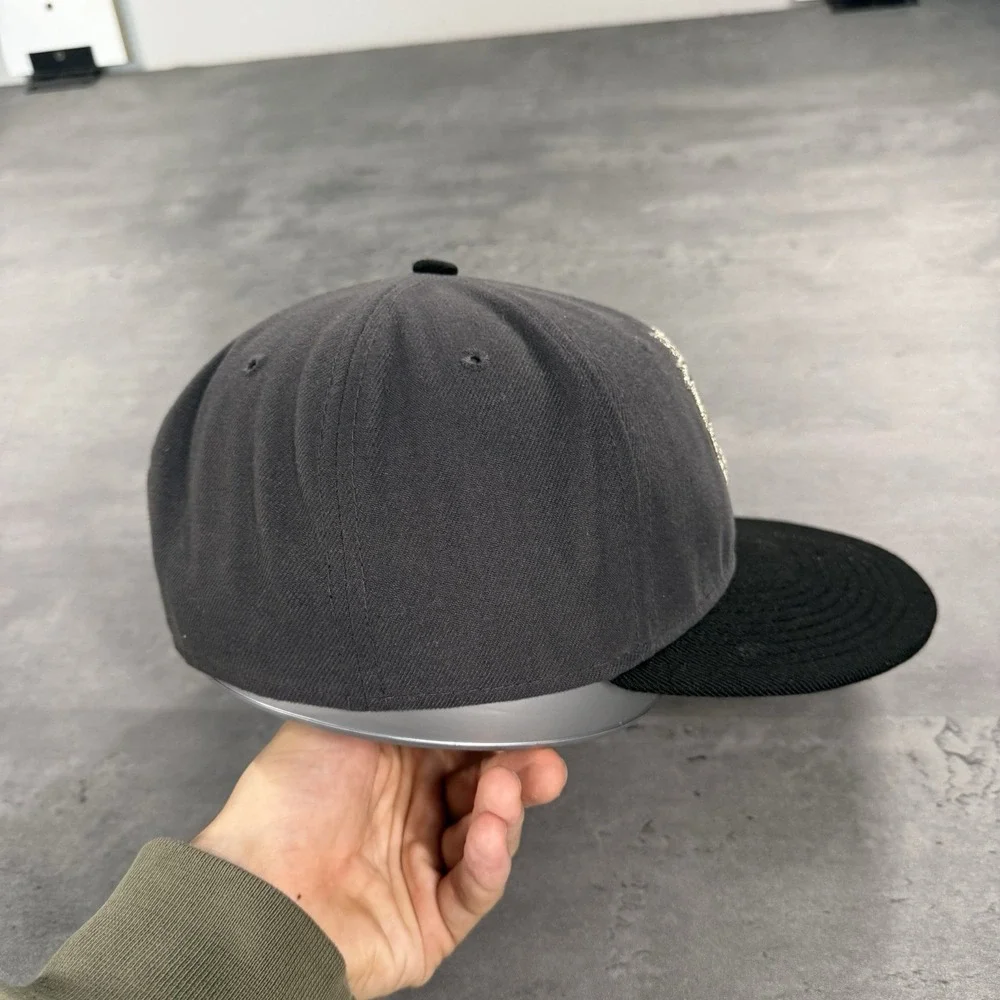 Vintage Manchester Monarchs Hat New Era Cap 7 1/4 Silver Gray Neon Wool AHL ECHL